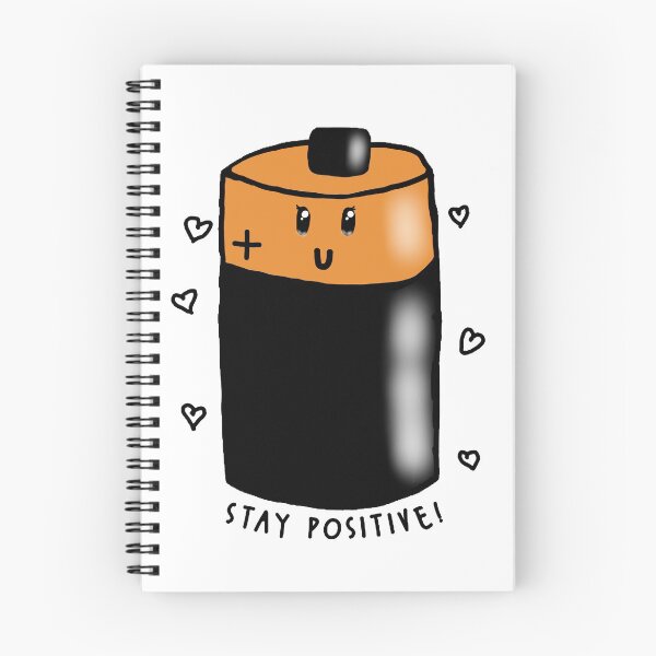 Item preview, Stay positive battery pun designed and sold by Royal Red Panda.