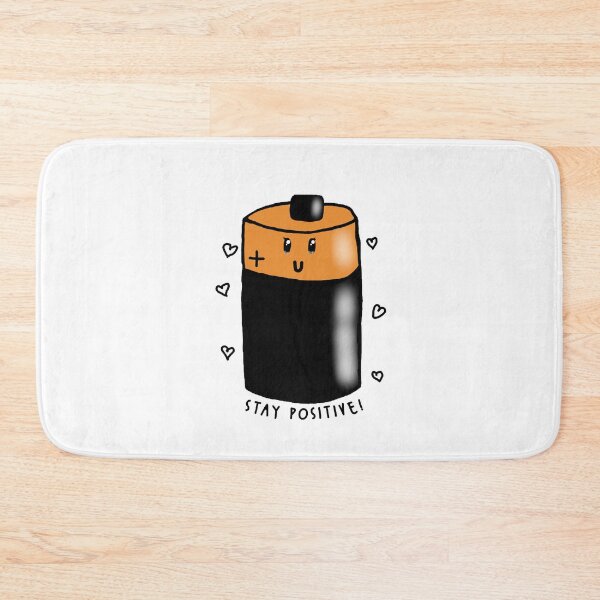 Item preview, Stay positive battery pun designed and sold by Royal Red Panda.