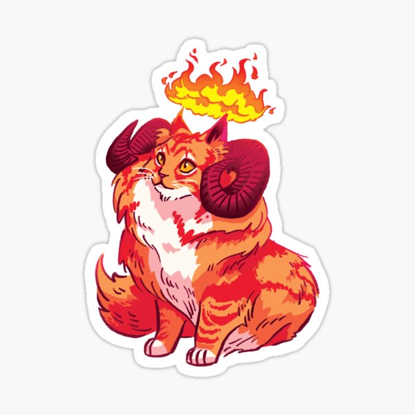 Cat Beast Elemental: Fire Sticker