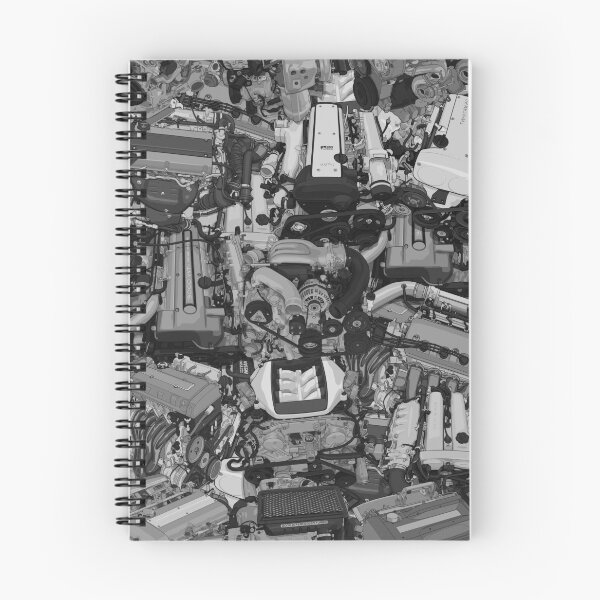 Item preview, JDM Engines Pattern / Stickerbomb (black and white version) designed and sold by ArtyMotive.