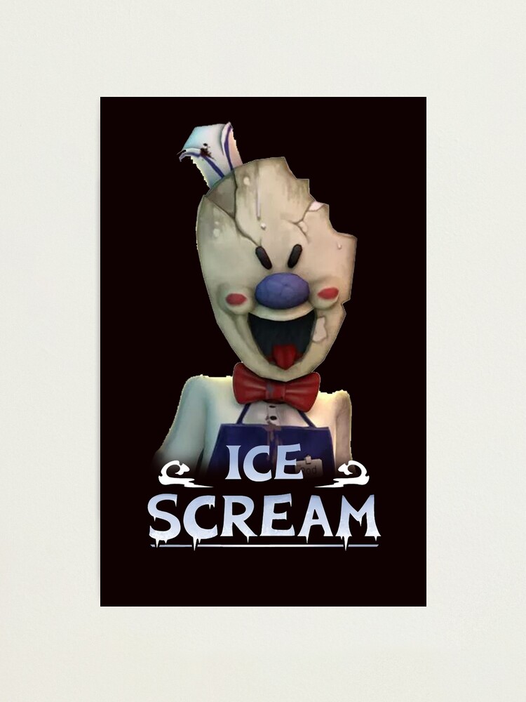 Mobile Horror Game Ice Scream Photographic Print By Inspired By Redbubble - roblox horror games classic