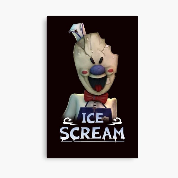 Mobile Horror Game Ice Scream Canvas Print By Inspired By Redbubble - dantdm roblox baldis basic