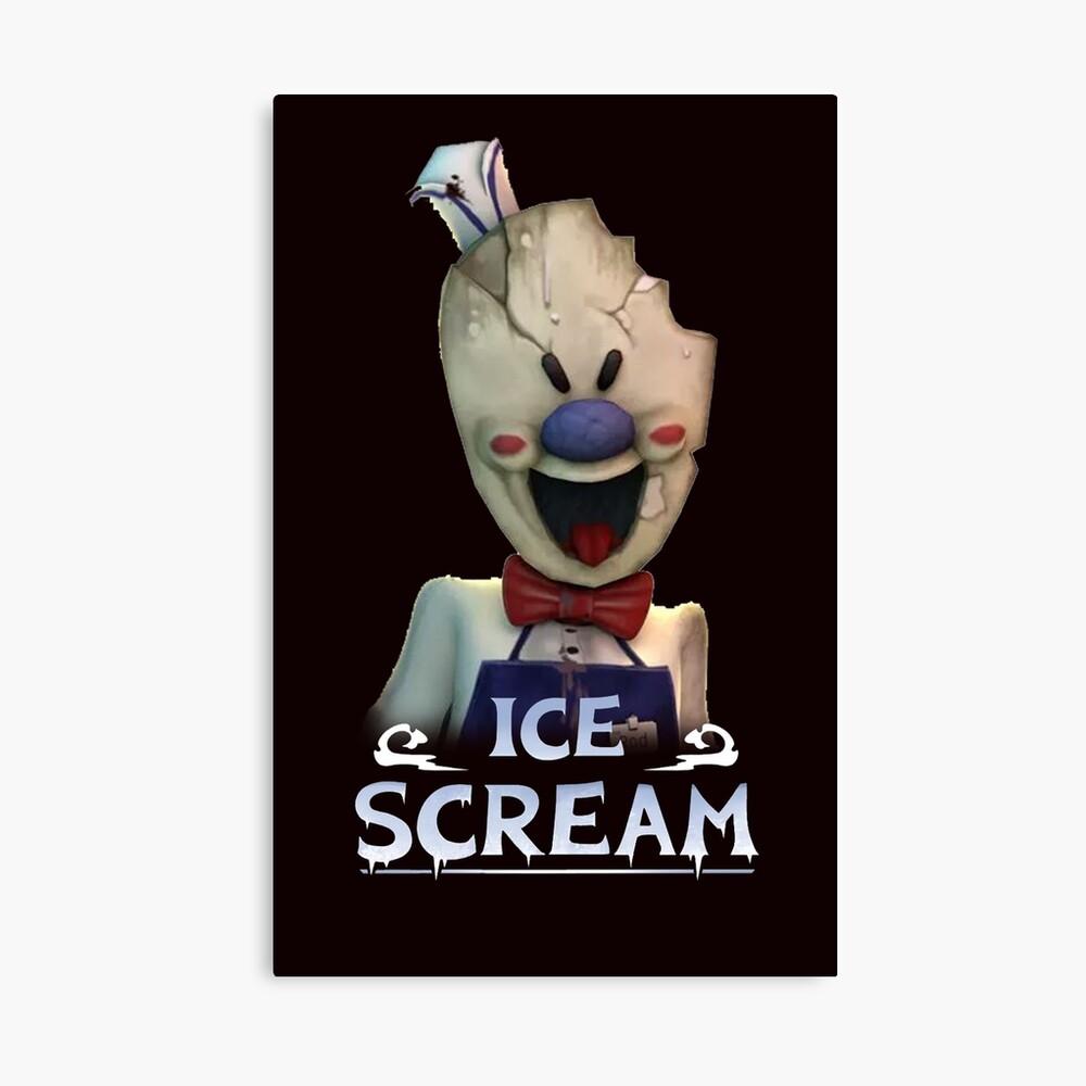 Mobile Horror Game Ice Scream Canvas Print By Inspired By Redbubble - kindly keyin baldis basics roblox