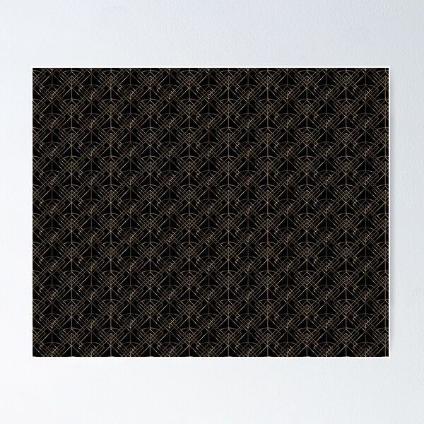 Item preview, ART DECO PATTERN - GOLD EFFECT/BLACK designed and sold by fishcandydesign.