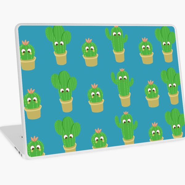 Baby cactus pattern blue Laptop Skin