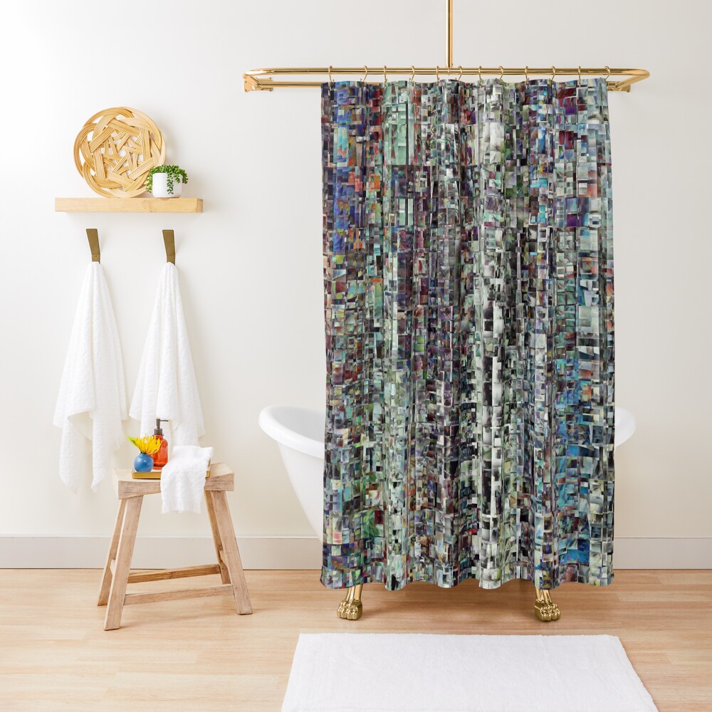 Abstract Chaotic Pattern Shower Curtain