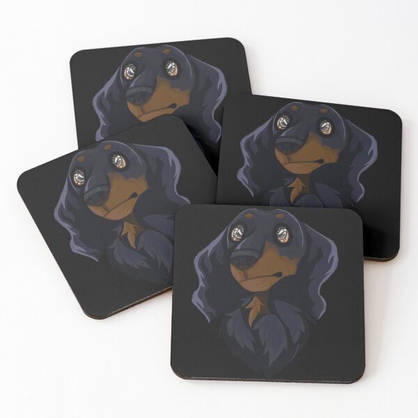 Item preview, Portrait of Hotch the Longhaired Dachshund designed and sold by SirSullivan.