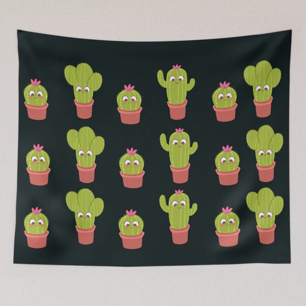 Item preview, Baby cactus pattern black background designed and sold by Nadia  Ronquillo.