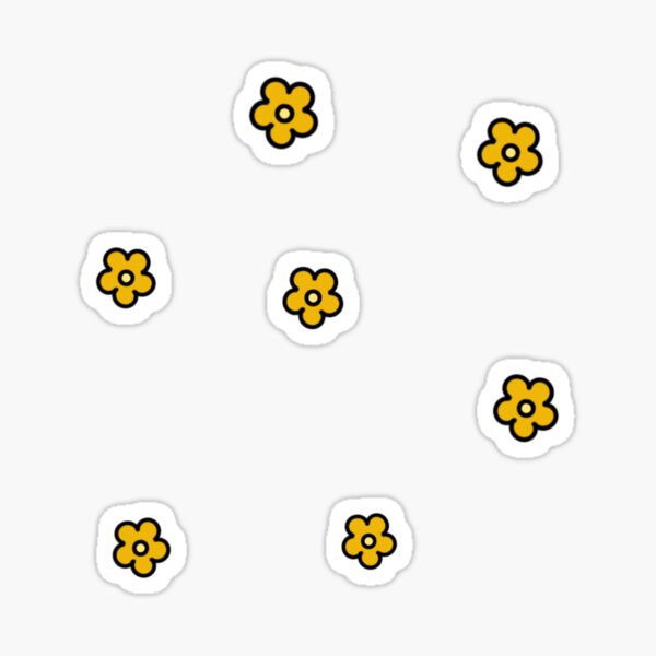 "Small yellow flower stickers set" Sticker by hanameda Redbubble