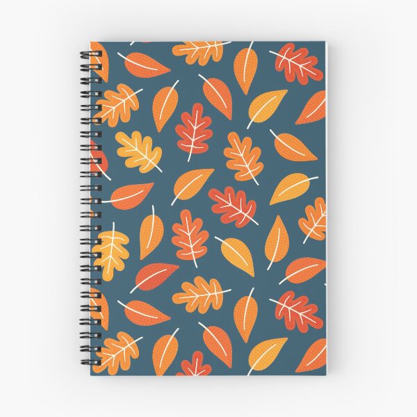 Item preview, Retro Autumn Leaves on Indigo Blue designed and sold by Daisy Beatrice.
