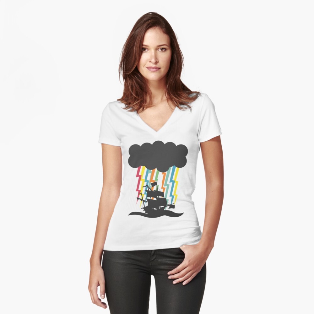 Item preview, Fitted V-Neck T-Shirt designed and sold by jaffajam.