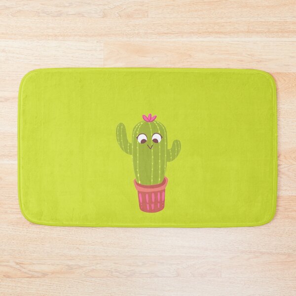 Baby cactus pink flower baby shower Bath Mat
