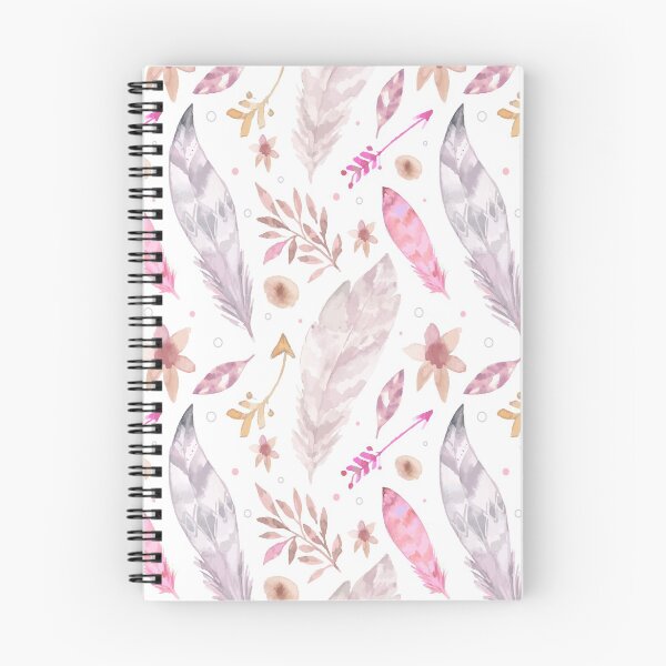 Item preview, Pink and grey feather watercolor pattern designed and sold by tqueen.