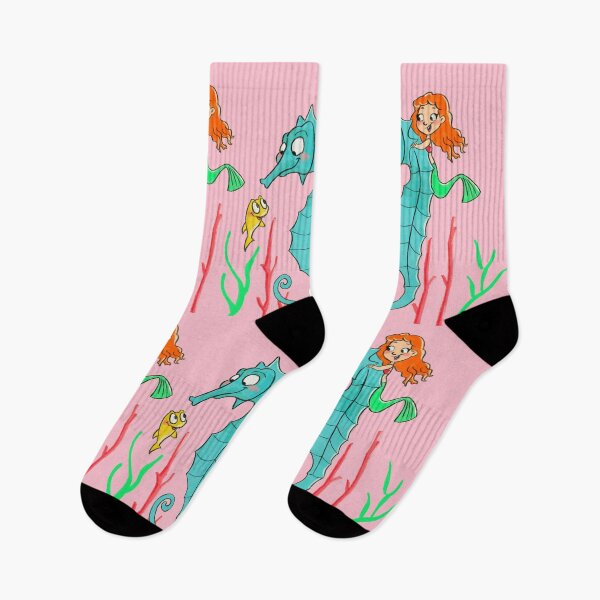 Item preview,  Mermaid and seahorse pink pattern designed and sold by Nadia  Ronquillo.