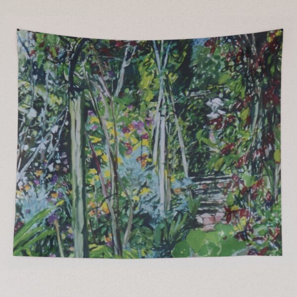 Item preview, Vern and Mary's Winter garden from a gouache painting by Jo Reitze designed and sold by joreitzeartist.