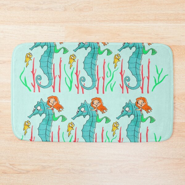 Item preview, Mermaid and seahorse pattern  designed and sold by Nadia  Ronquillo.