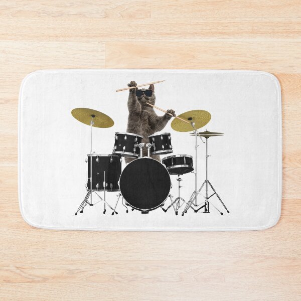 Item preview, Cat Musician Playing the Drums - Drummer Solo designed and sold by Maria Garcia.