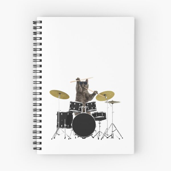 Item preview, Cat Musician Playing the Drums - Drummer Solo designed and sold by Maria Garcia.