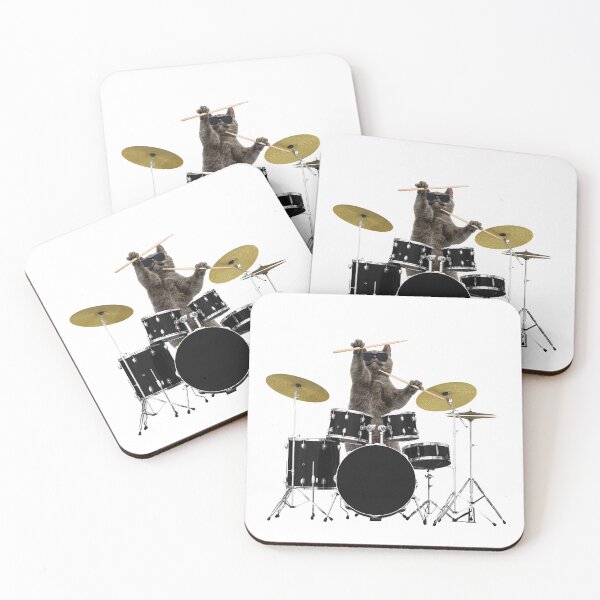 Item preview, Cat Musician Playing the Drums - Drummer Solo designed and sold by Maria Garcia.