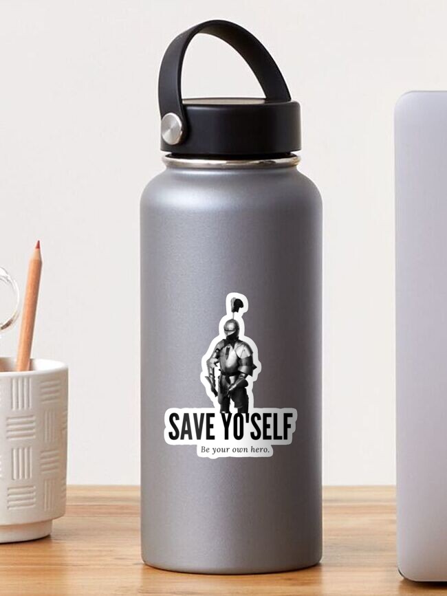 Thumbnail 1 of 3, Sticker, Save Yourself: Be Your Own Hero designed and sold by teefoknee.