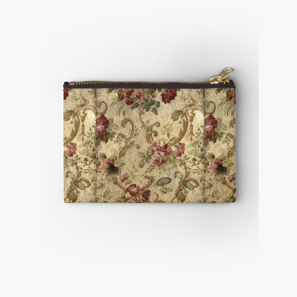Item preview, Vintage brocade, gold, crimson flowers fabric designed and sold by BalloonPrints.