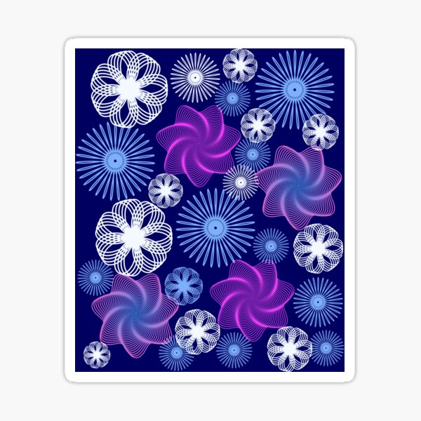 Dancing Spirographs Sticker
