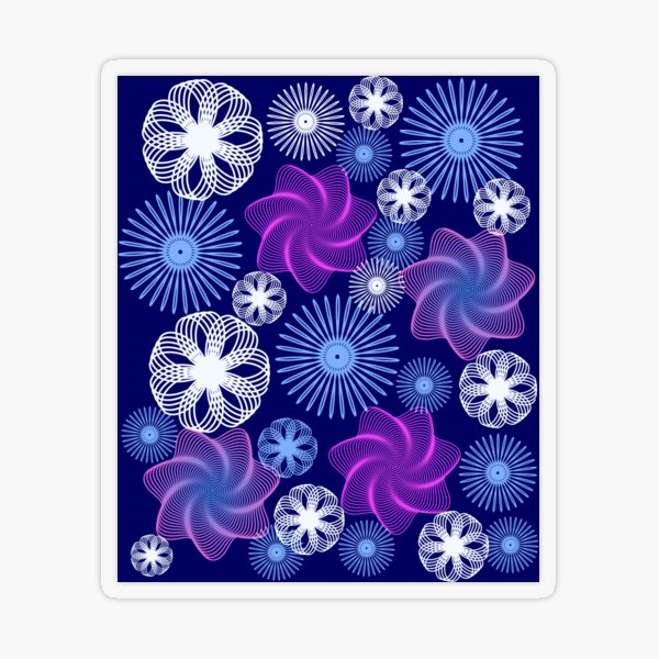 Dancing Spirographs Transparent Sticker