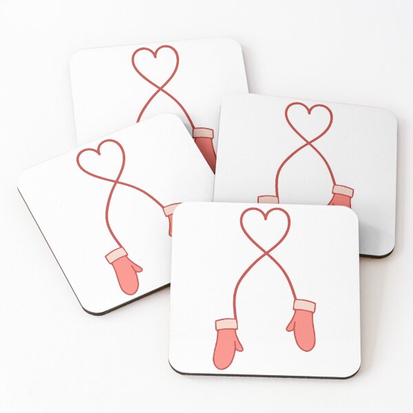 Item preview, Pink mittens in shape of a heart designed and sold by maryannacher.