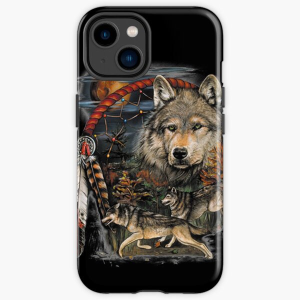 Three Wolves Hunting in Moonlight iPhone Tough Case