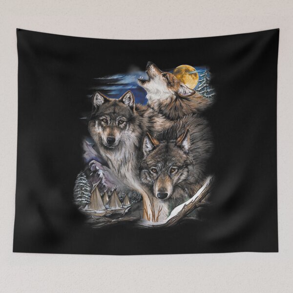 Item preview, Howling  Wolves in full moon designed and sold by KA DESIGNS.