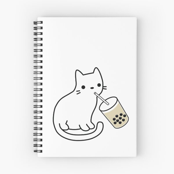 Item preview, White Cat Drinking Boba Milk Tea designed and sold by bobalogy.