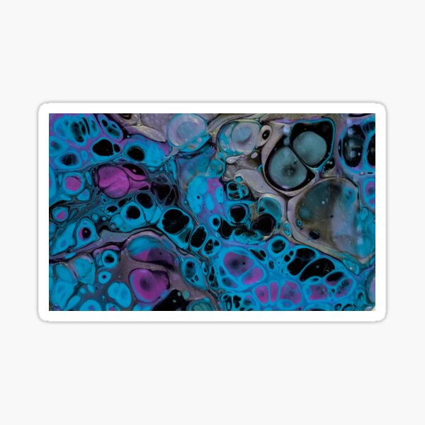 Galaxy with Cells Acrylic Fluid Art Sticker