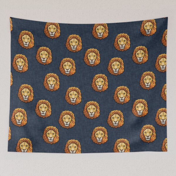 Item preview, Lions - safari (blue) designed and sold by littlearrow.