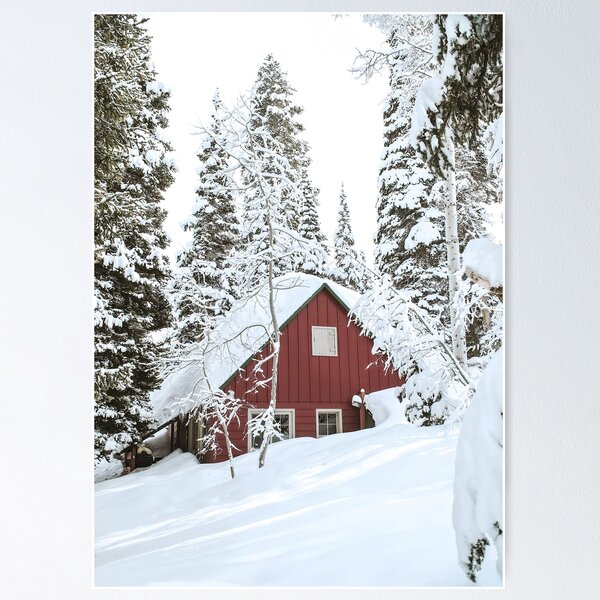 Item preview, Red Cabin in the Snow, Modern Minimalist Art designed and sold by moderntrend.