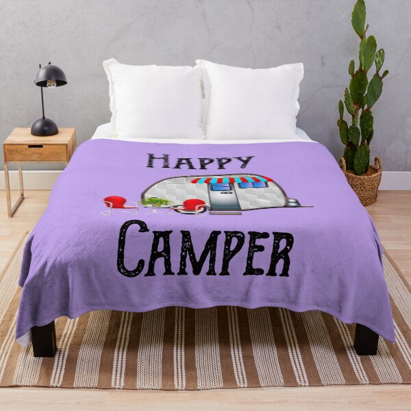 Item preview, Happy Camper with Retro Camper Trailer designed and sold by BalloonPrints.
