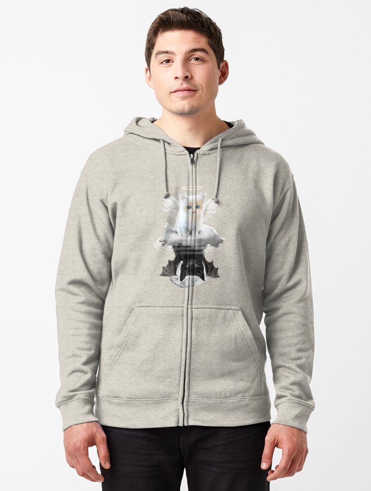 angel devil cat hoodie