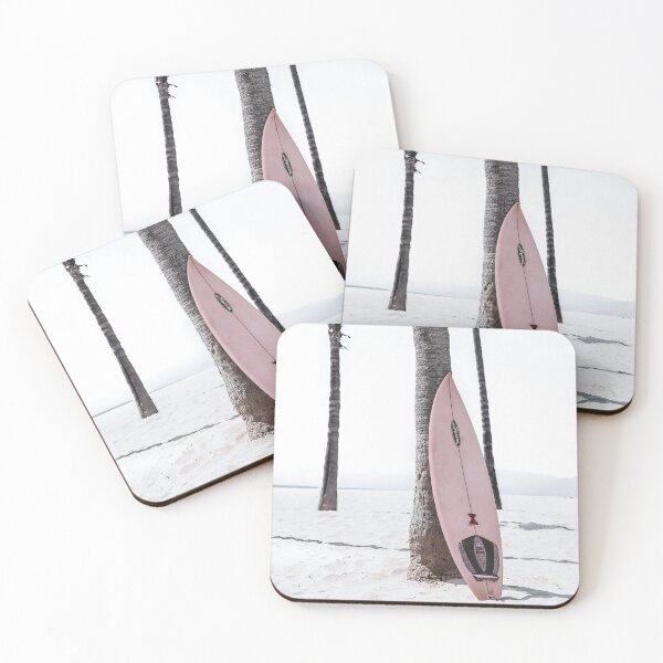 Item preview, Pink Surfboard on the Beach, Modern Minimalist Art designed and sold by moderntrend.