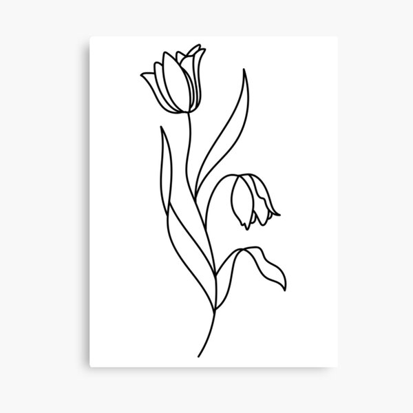 "Flower Outline" Canvas Print for Sale by ggongora Redbubble