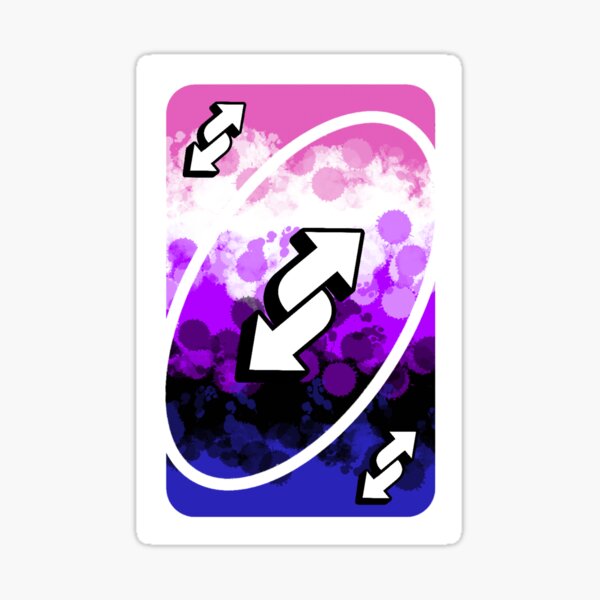 genderfluid pride uno reverse card Sticker for Sale by dallonashby