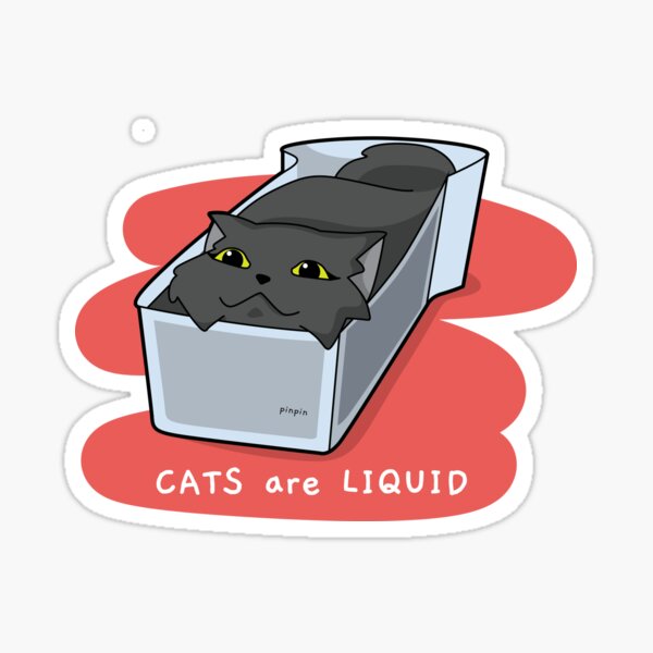 Pinpin Cat - Les chats sont un design drôle et liquide Sticker