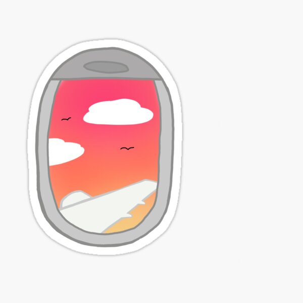 airplane window sunset Sticker