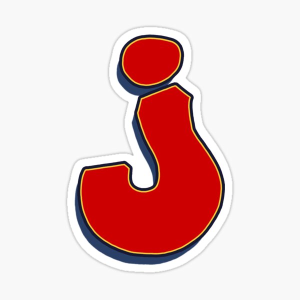 Letter J - Red Sticker