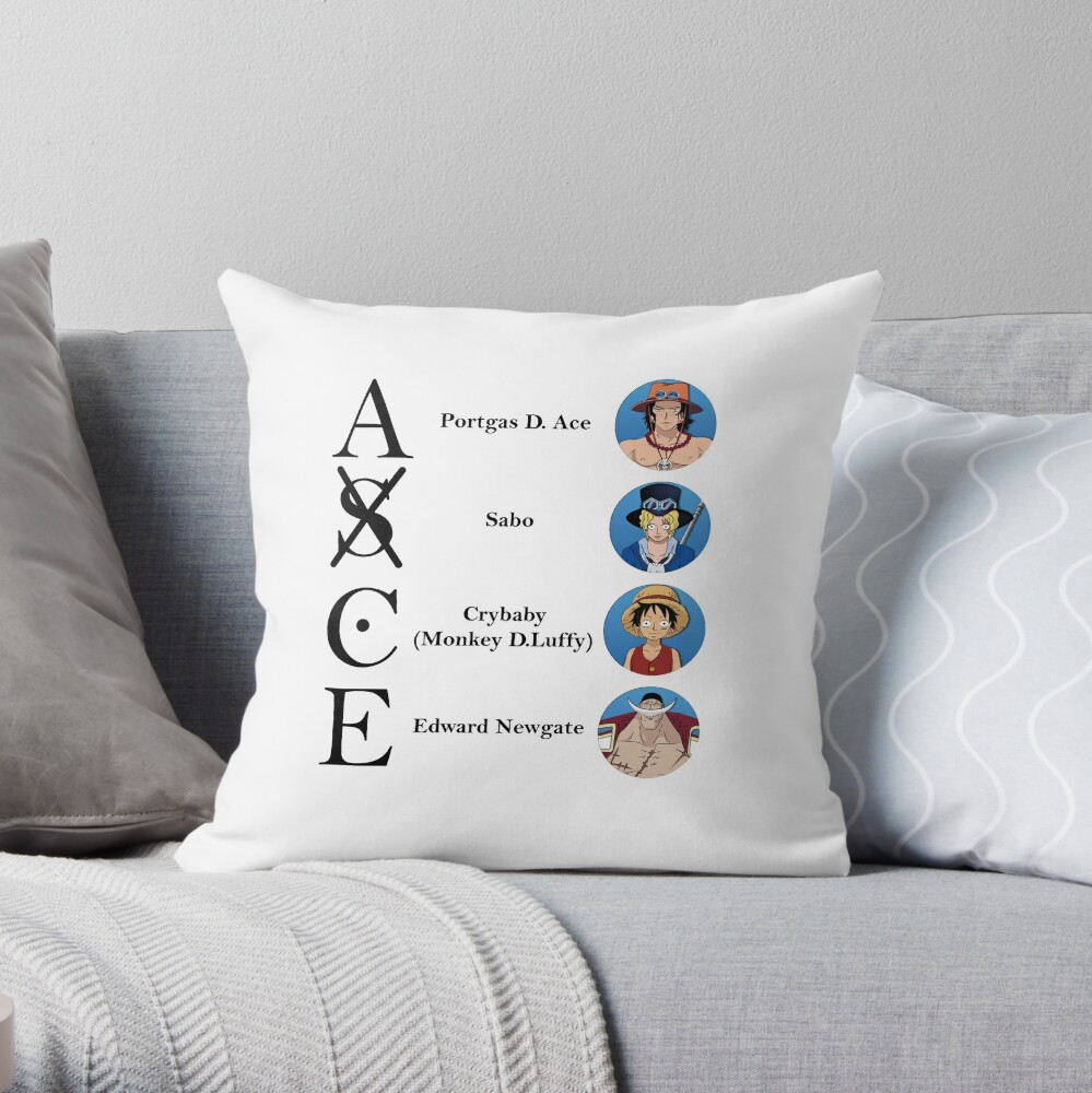 One Piece Ace S Tattoo Throw Pillow By Mihaigr Redbubble