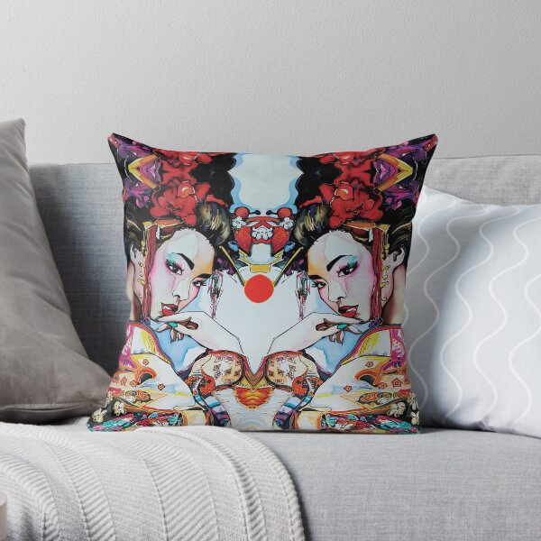 GEISHA STYLE PATTERN Throw Pillow