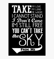Firefly Theme song quote (white version) Photographic Print