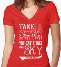 Firefly Theme song quote (white version) Women's Fitted V-Neck T-Shirt