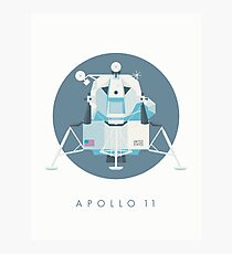 Apollo Mondlande Lander Minimal - Text Schiefer Fotodruck