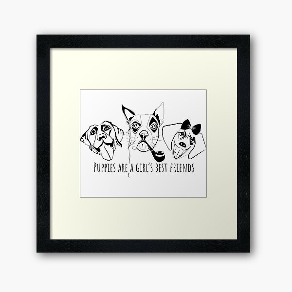 Puppies are a girl's best friends 3 dogs Framed Art Print