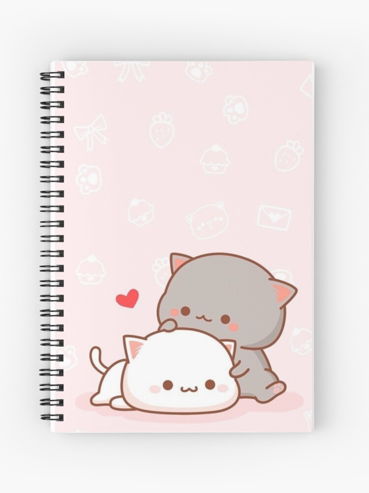Cuaderno de espiral «Gatos Kawaii Rosados» de Flakey- | Redbubble