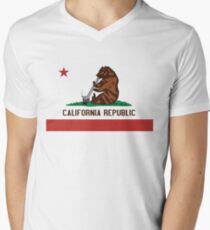Funny Shirt - California State Flag Men's V-Neck T-Shirt